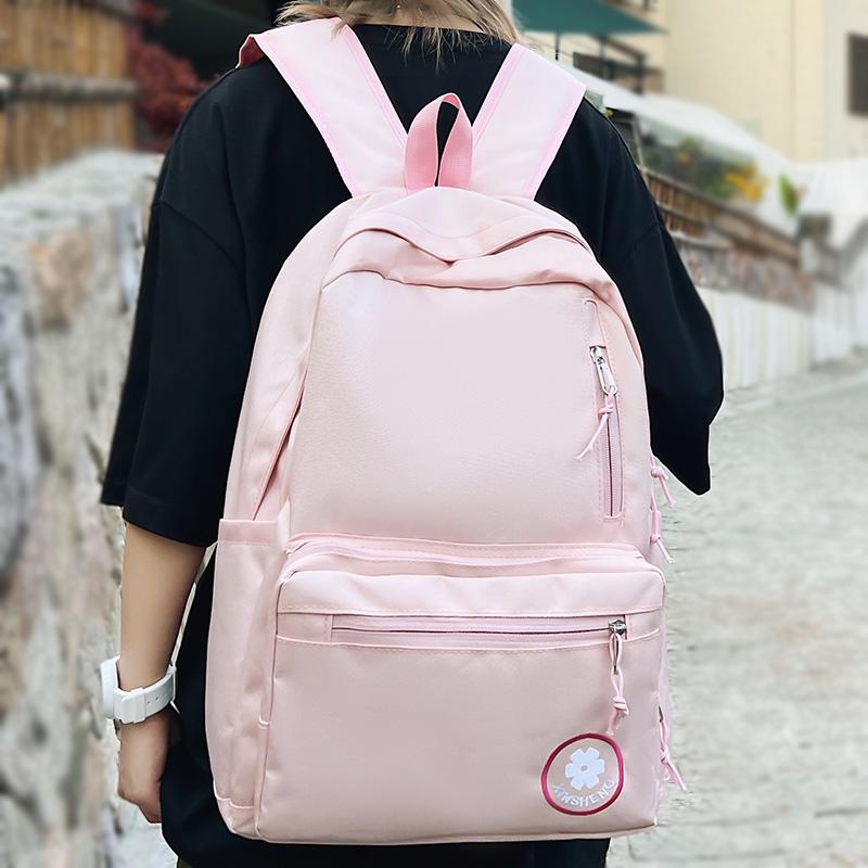 Female Cute Pink College Backpack Cool Women School Bag Girl Travel Book Laptop  Backpack Fashion Ladies Trendy Color Student Bag - AliExpress