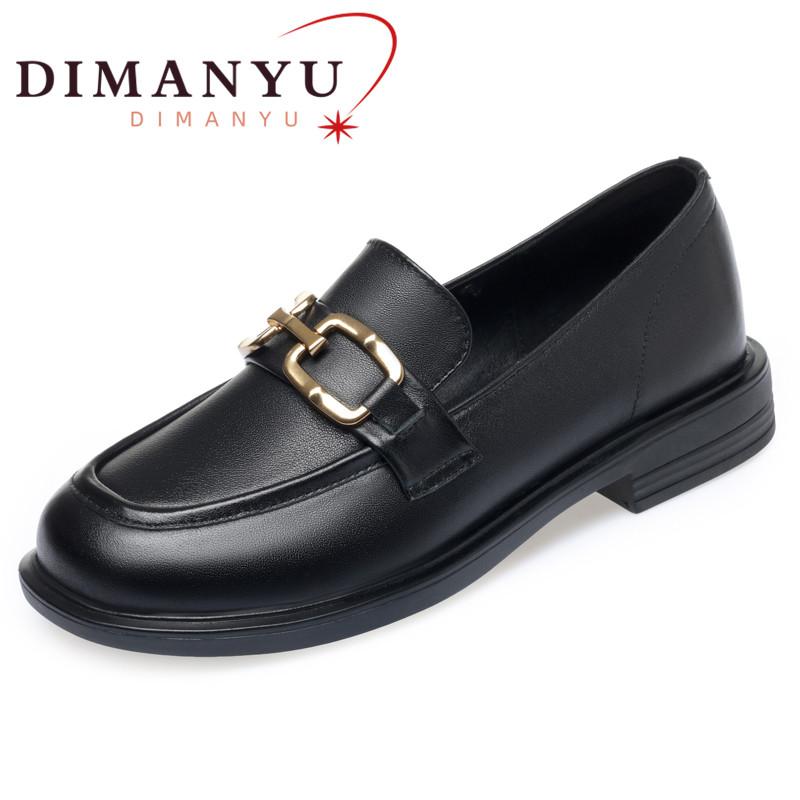 Women Loafers Shoes Genuine Leather Large Size 41 42 43 Spring British Style Ladies Footwear Non-slip Slip On Lazy Shoes Women