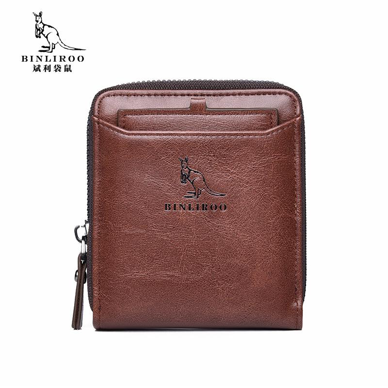 Fashion Classic Coin Purse Men Leather Zipper Wallet RFID Anti Theft Business Credit Card Holder Money Bag Wallet Men