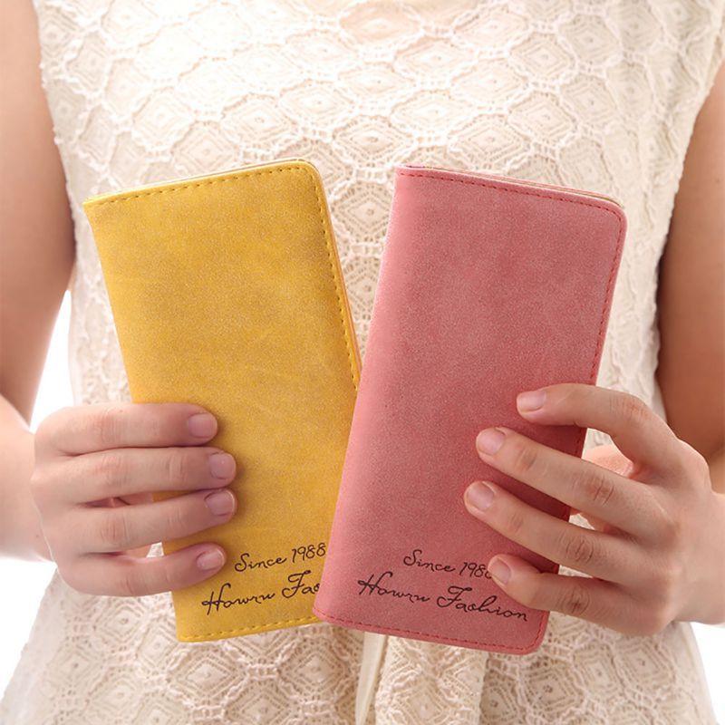 2022 Ladies Wallet Fashion Leather Buckle Long Wallet Coin Purse Card Holder Clutch Ladies Money Bag