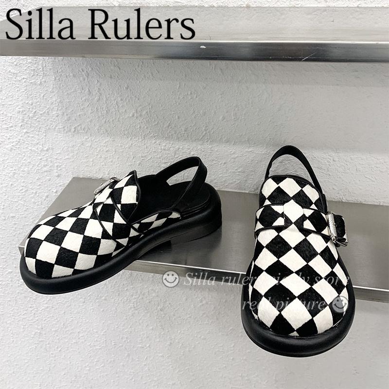 Horse Hair Round Toe Thick Sole Mary Janes Shoes Women Closed Toe Back Strap Belt Buckle Ladies Shoes Casual Retro Shoes Women