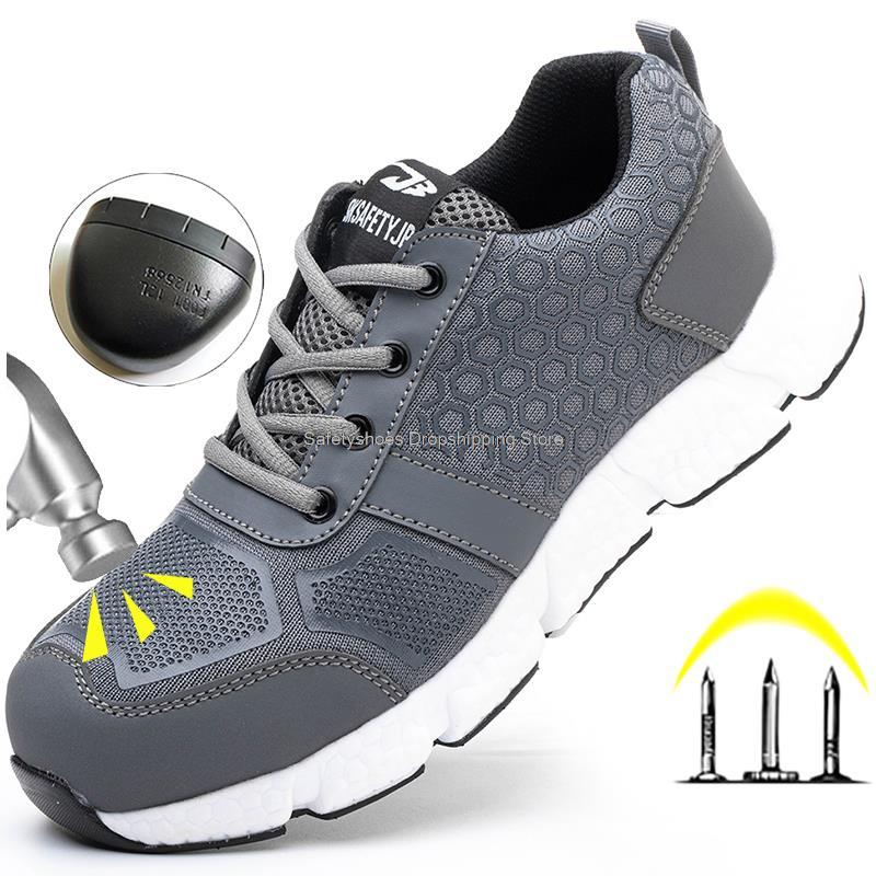 Light Safety Shoes For Men Work Safety Boots Steel Toe Anti-smash Work Sneakers Men's Working Shoes Work Shoes Male Shoes 2022