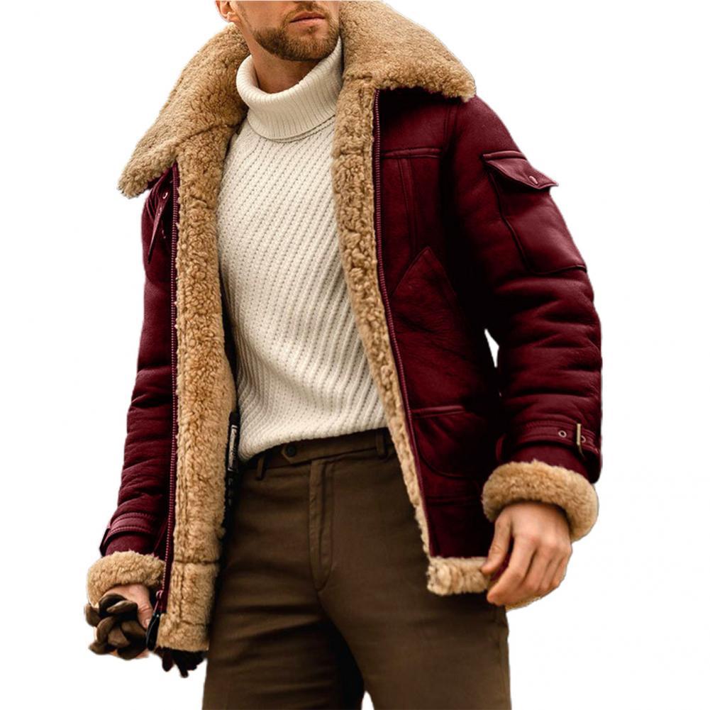Cardigan Pretty Keep Warmth Male Coat Soft Jacket Lapel for Daily Wear