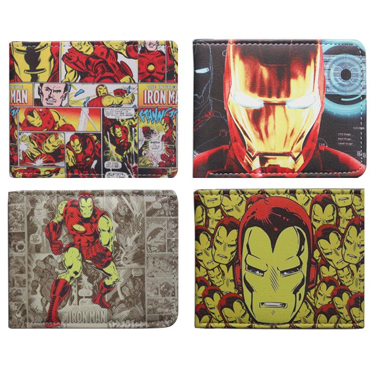 Cartoon Anime Ironman Wallet carteira Marvel Comics Iron Man Anniversary Purse Dollar Price Gift Kids Boy Girl Leather Wallets