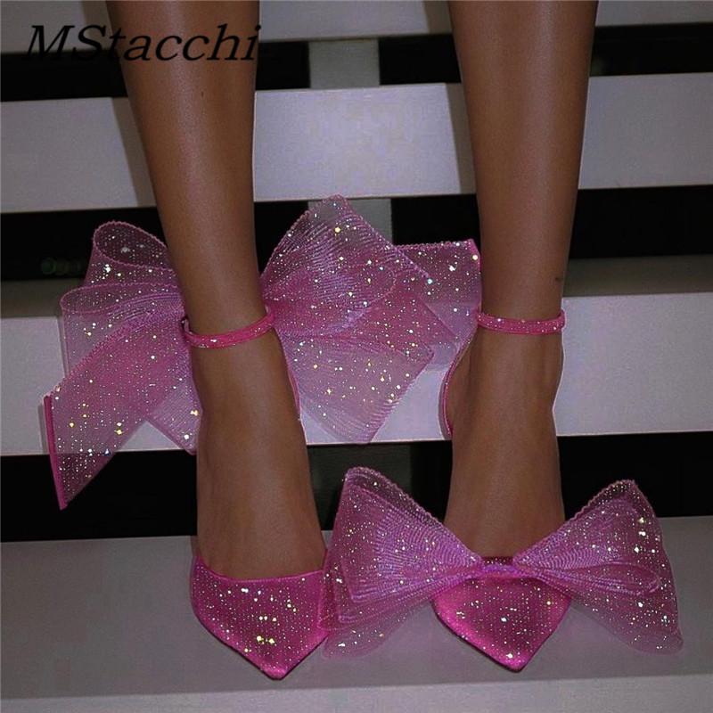 Big Butterfly-Knot Sandals Woman Summer 2022 High Heels Women Pumps Pointed Designer Shoes Mary Janes Sexy Stiletto Wedding Shoe