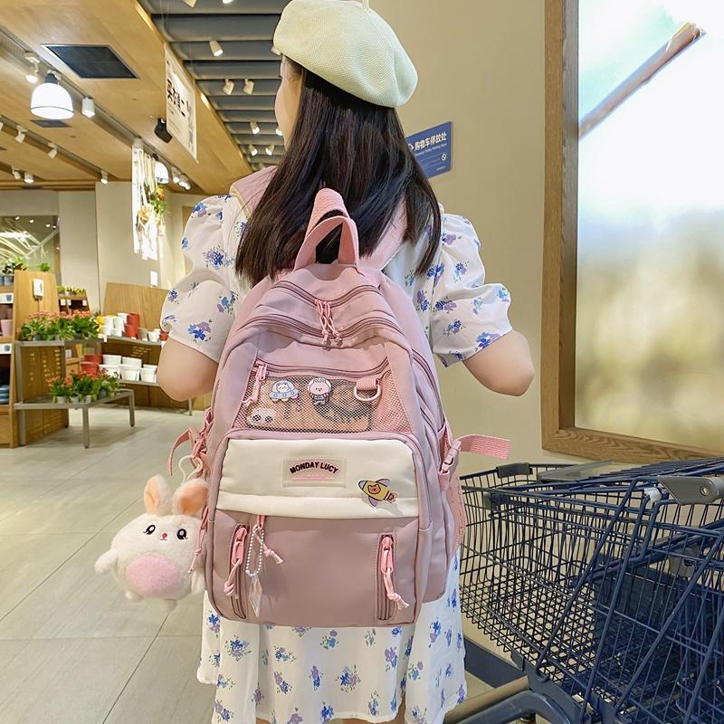 Women Cute Backpack High Capacity Female Harajuku School Bag College Lady Kawaii Cartoons Backpack Fashion Book Girl Bag Student