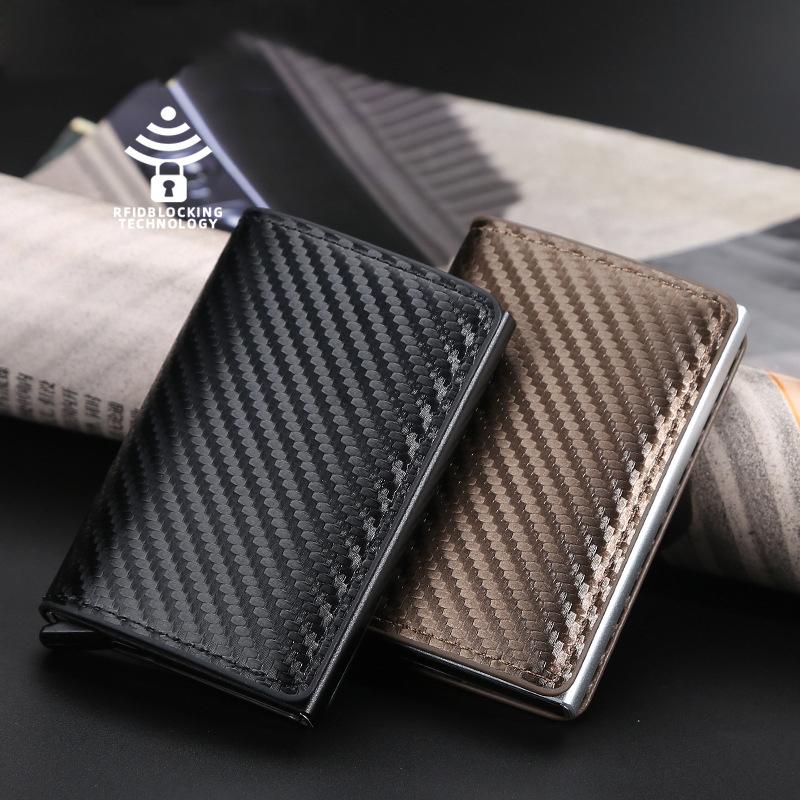 RFID Anti-magnetic Automatic Single Aluminum Alloy Card Case Credit Card Metal Business Card Case Wallet Men's Wallet