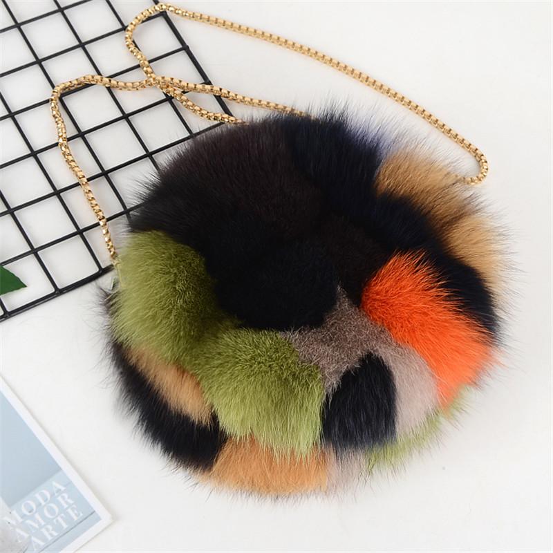 2019 New Fashion Real Fox Fur Bad Brand Female Clutch Bag Ladies Evening Dress Bad Christmas Gift Girls's Favorite.