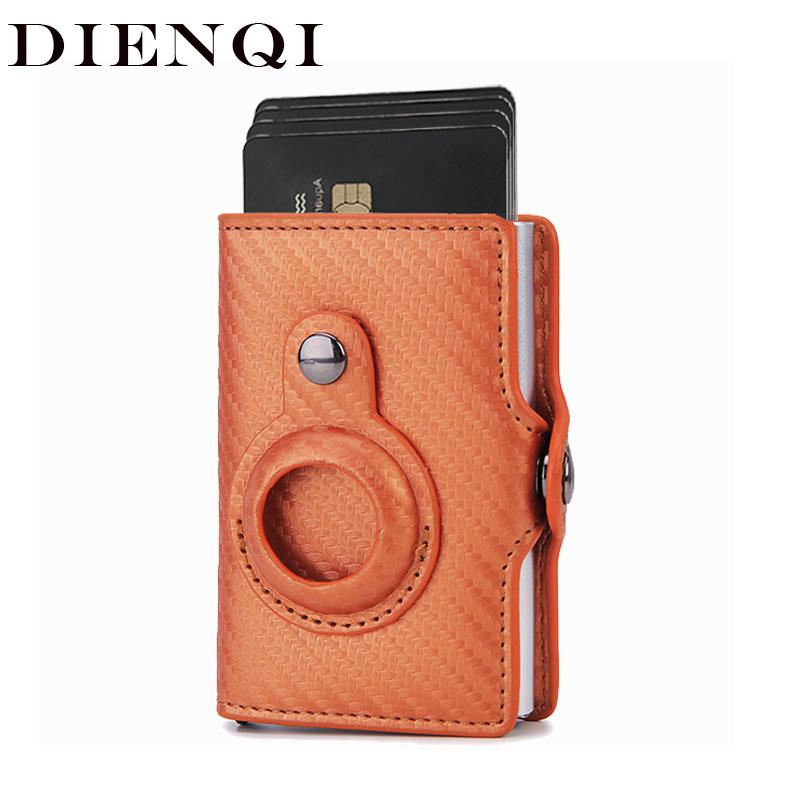 Carbon Rfid Card Holder Men Women Airtag Wallet Money Bag Leather Purse Slim Thin Wallets For Apple AirTags Tracker Air Tag 2022