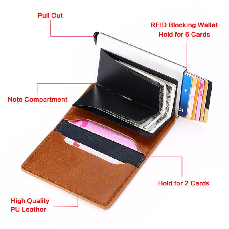 2021 Smart Wallet Business Card Holder Hasp Rfid Wallet Aluminum Metal Credit Business Mini Card Wallet Dropshipping man women