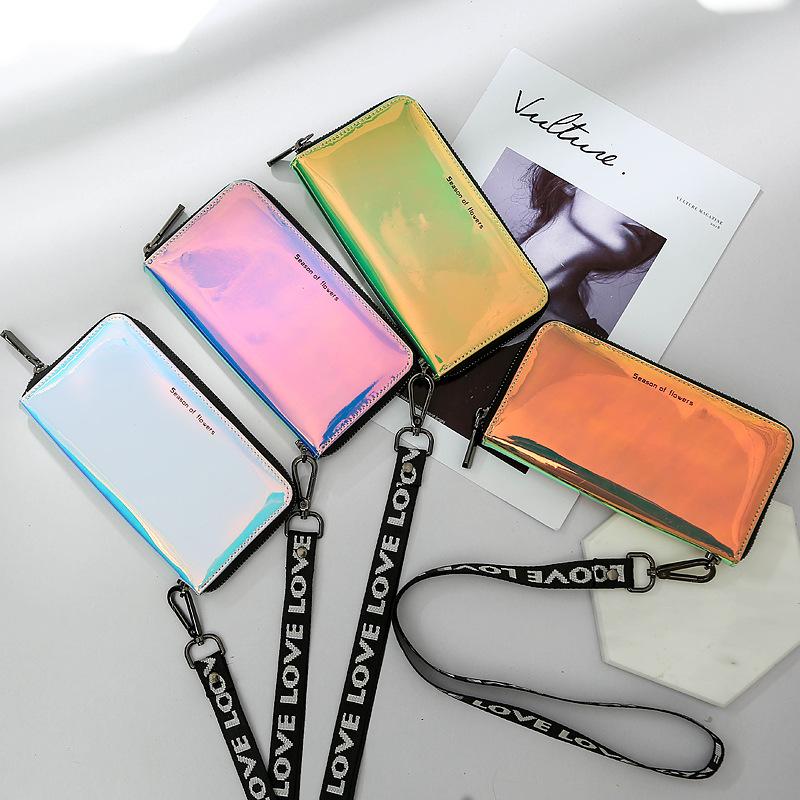 New Laser Holographic Wallet Women Long Pu leather Purse Fashion Female Clutch Large Capacity Zipper Purses Phone Purse Carteras