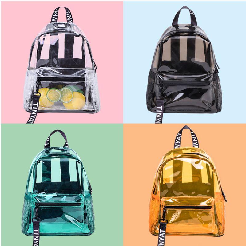 Women Transparent PVC Backpack Travel 