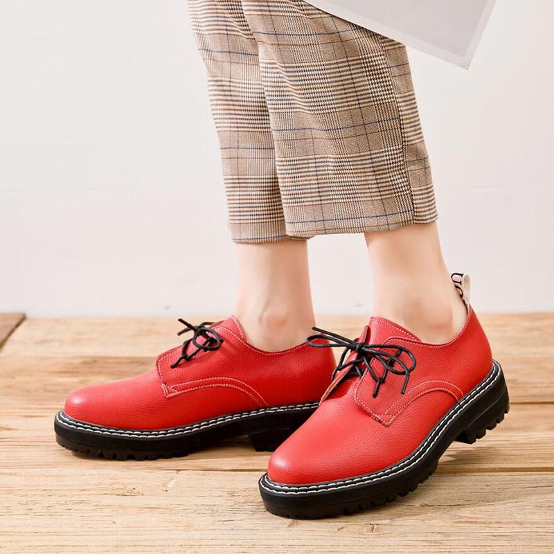 women's genuine leather oxford shoes